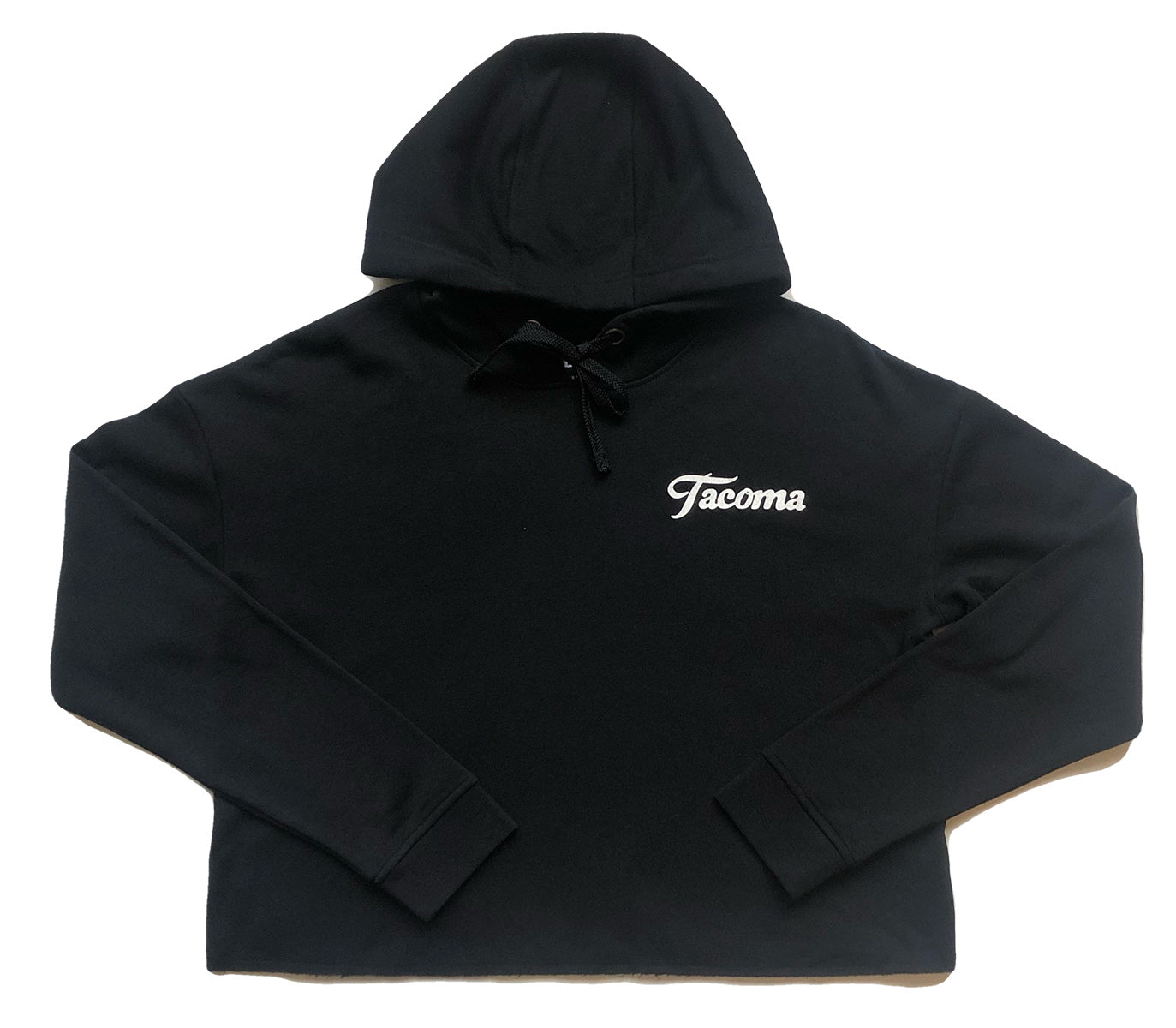 Tacoma Script Women's Cropped Hoodie - Black