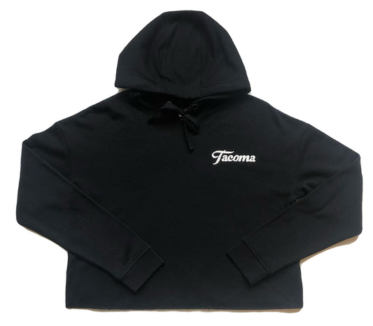 Tacoma Script Women's Cropped Hoodie - Black