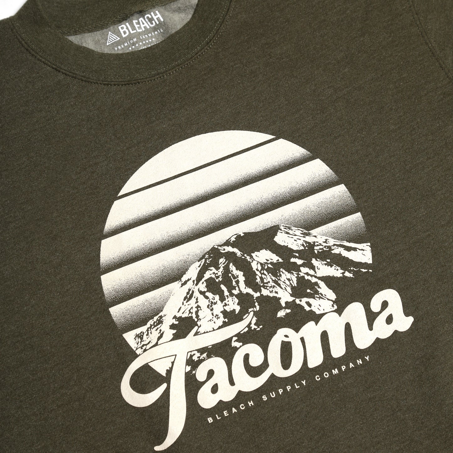 TAHOMA SUNSET CREW FLEECE- HEATHER ARMY/CLAY